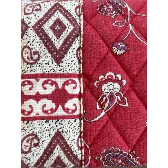 Vera Bradley Retired Vintage Checkbook Wallet Red‎ Creme Paisley - Picture 3 of 7
